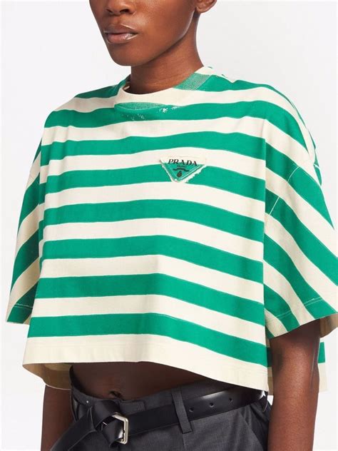 prada striped crop top